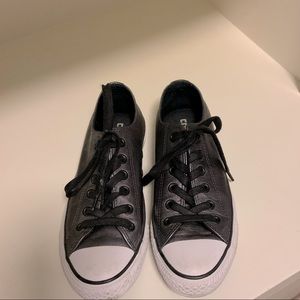 Graphite Leather Converse Sneakers